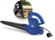 6-Amp 155 MPH Electric Leaf Blower, Blue