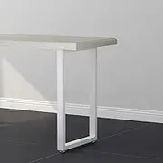 White Table Leg 28'' Height 17.7'' Wide Heavy Duty Dining Table, Modern Square Tube Iron Leg (Only Legs)