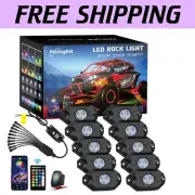 RGB LED Rock Lights Kit - 10 Waterproof Pods with Bluetooth & Remote Control