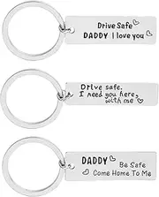 [Beavorty] 3pcs Father's Day Keychain Creative Key Decor Bag Pendant for Dad Lightweight Portable Key Ring present Mixed Style Ornament for Father Friends Family