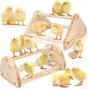 Chicken Perch Stand, 2PCS Pine Chicken Roosting Bars for coop and brooder, Training Perch Chick Perch Fun Toys for Baby Chicks, Parakeets, Parrots