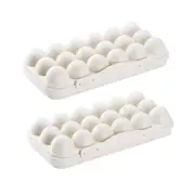 2Pcs 18 Grids Egg Storage Box Portable Anti-collision Egg Storage Box Refrigerator Shatterproof Egg Box (Khaki)