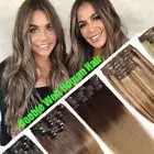Extra Thick Double Weft 100% Remy Clip In Human Hair Extensions Full Head Blonde