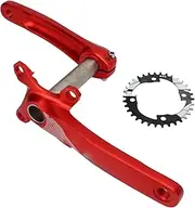 Bike Crankset, Round 34T Chainring, Bike Crank Arm Set, Hollow Integrated Bike Crank Arm Set 34T Chainring Retrofit Accessories Red