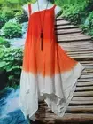 BOHO PEASANT ORANGE MIX OMBRE DIP DYE DRESS FITS 12 - 14100CMS