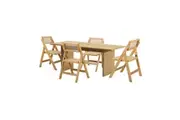 Oikiture 180cm Dining Table with 4PCS Dining Chairs