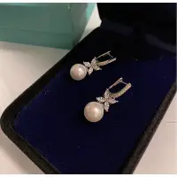 在飛比找Yahoo!奇摩拍賣優惠-Tiffany Victoria蒂芙尼 珍珠鑽石耳環