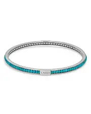 Lagos Sterling Silver Caviar Icon Turquoise Beaded Bangle Bracelet