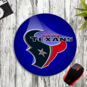 HOUSTON TEXANS CUSTOM ROUND NEOPRENE MOUSEPAD DESK MAT SCHOOL HOME OFFICE GIFT