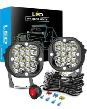Kit 3inch LED Work Light Flood/Spot Cube Pods Bar Driving Fog Lamp Offroad Truck