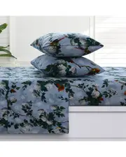 Azores Home Celina Printed Flannel 100% Cotton Sheet Set