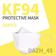 50 Pcs White KF94 Protective 4 Layer Face Mask Disposable Face Cover