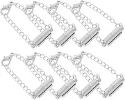 jojofuny 8pcs Buckle Copper Accessories Women Clasps for Necklaces Bracelet Extender Chain Necklace Extenders for Multiple Necklaces Necklace Clasp Silver Stainless Steel