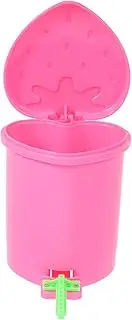 TOGEVAL Versatile Abs Material Trash Can Strawberry Shape Small Trash Bin Lid for Kitchen