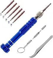 5-in-1 Eyeglass Repair Kit, 3in1 Multifunctional Small Screwdriver Set, Phone Repair Kit, Premium Screwdriver Tools Kit for Repairing Sunglasses, Watches, Electronic Products, Toys (Blue)
