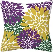 Cushion covers Cushion Covers 40cm x 40cm Dark Gray Pink Cushion Covers Invisible Zipper Sofa Cushions Outdoor Cushions Garden Cushions Decorative Pillows Square Pillow Case(Yellow Purple Flowers,(60x