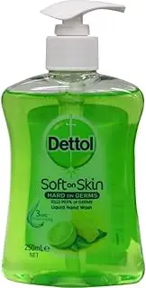 6 x DETTOL 250mL SOFT ON SKIN LIQUID HAND WASH LEMON & LIME