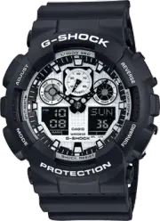 Casio G-Shock Men's Black Resin Strap Chronograph Watch GA100BW-1A