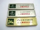Set of 3 - Vintage Tins of 12 A.W FABER CASTELL DRAWING 9000 4B & 3H PENCILS
