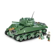 852pc World War 2 M4A3 Sherman 1:28 Building Vehicle Figure Toy Kit 7y+
