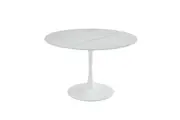 Raimon Furniture Mignon Modern Large Round Look Ceramic Kitchen Dining Table 120cm Snow White