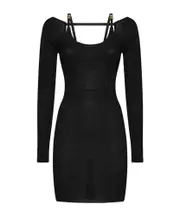 cold-shoulder knitted dress S,XL,L,M Black