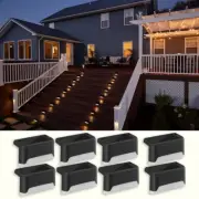 Solar Deck Lights Outdoor, 8 Pcs LED Solar Fence Lights Waterproof, Garden Decor