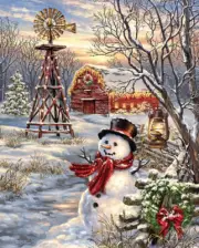 Springbok Winter Windmill Farm 500 Piece Jigsaw Puzzle By Dona Gelsinger