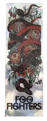 Foo Fighters Melbourne AUS 1st 2023 Rainbow FOIL Poster Art Rhys Cooper S/N