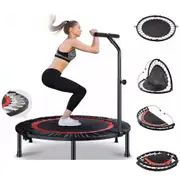 40" Mini Trampoline Handrail Folding Fitness Exercise Rebounder Home Gym Cardio