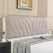 IBOWZ Bed Headboard Covers Headboard Cover, Headboard Slipcover for King Size/Queen Size, Bed Head Cover, Bed Headboard Cover Double, 190cm/75in, Beige
