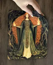 BRIGID FIRE MOUSE PAD, Forest Woman Celtic Goddess Computer Desk Mat F170