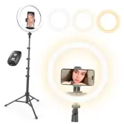 12” Selfie Ring Light with 62” Extendable Tripod Stand & Remote, LED 12" Black