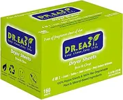 Dr.Easy Dryer Sheets Free & Clear Plant Based all ingredients for Sensitive Skin 160 Ct 100% Rayon Fabric Softener sheet unscented & no dyes Reduce Static & Wrinkles Soften Clothes Help Repel Pet Hair