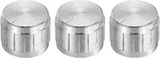 uxcell 3pcs Potentiometer Knob Knurled Shaft Silver Aluminum 6mm Shaft Dia. Rotary Knob 17mmx13mm Volume Control Knob