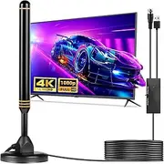 2025 Upgrade TV Antenna Indoor Antennas for Smart TV for Long Range Reception and All Smart TVs HD Digital Antenna with Amplifier Signal Booster for Local Channels Supports 4K 1080p