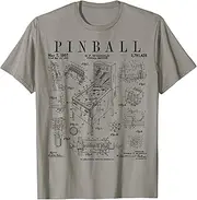 VidiAmazing Pinball Arcade Gaming Machine Vintage Gamer Patent Print ds967 T-Shirt