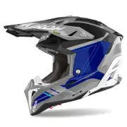 Helmet Motocross AIROH Aviator 3 Saber Grey Blue Glossy