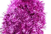 10 x Christmas Tinsel Thin Xmas Garland Tree Decorations - Hot Pink