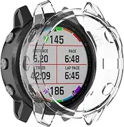 Compatible with Garmin Fenix 6s Case Cover, Scratch-Resistant Soft Durable TPU Clear Protective Cover Bumper Frame Protector Case Accessories for Garmin Fenix 6s Pro/Fenix 6s Smartwatch (Clear)