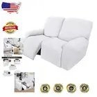 Checkered Stretch Sofa Cover for 6-Piece Recliner Loveseat - Soft & Stylish