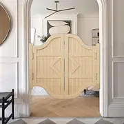 2 Paneled Interior Solid Wood Swing Door, Bar Retro Saloon Doors Hinges Included, Cowboy Café Interior Solid Wood Door, Kitchen Restaurant Partition