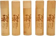 5Pcs Bamboo Ashes Scattering Urns, Exquisite Pattern, Natural Color, Ideal For Pets & Families