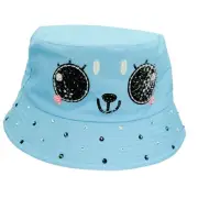 Kids Unisex Outdoor Sunshade Spring/Summer Bling Expression Bucket Hat Blue 3-8y