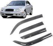 Auto Side Window Wind Deflectors Visors Black Rain Guard Door Visor Vent Shade Dark Smoke Ventvisor Compatible with Hyundai Sonata 1999-2019(Compatible with Sonata 2011-2016)