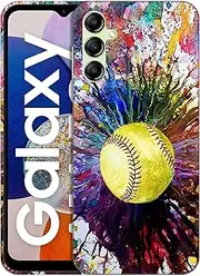[GlamCase] for Samsung Galaxy A14 5G / 4G, Galaxy A14 5G / 4G Case - Vintage Color Softball Printed Sleek Cute Plastic Hard Protective Designer Back Phone Case / Cover for Samsung A14 5G / 4G
