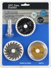 3 Pcs/Set HSS TCT Diamond Saw Disc Cutting Blade for Dremel Mini Rotary Tool