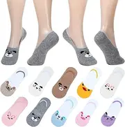 [RYI] 9-10 pack Women Cute No Show Liner Socks for Flats Slip on Shoes Invisible Hidden Low Profile for Boat Shoe 9-11