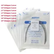 AZDENT Arco de alambre dental rectangular de acero inoxidable con forma ovalada