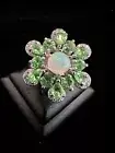 Opal 6 mm decorate Tsavorite 2 size Ring 925 sterling silver